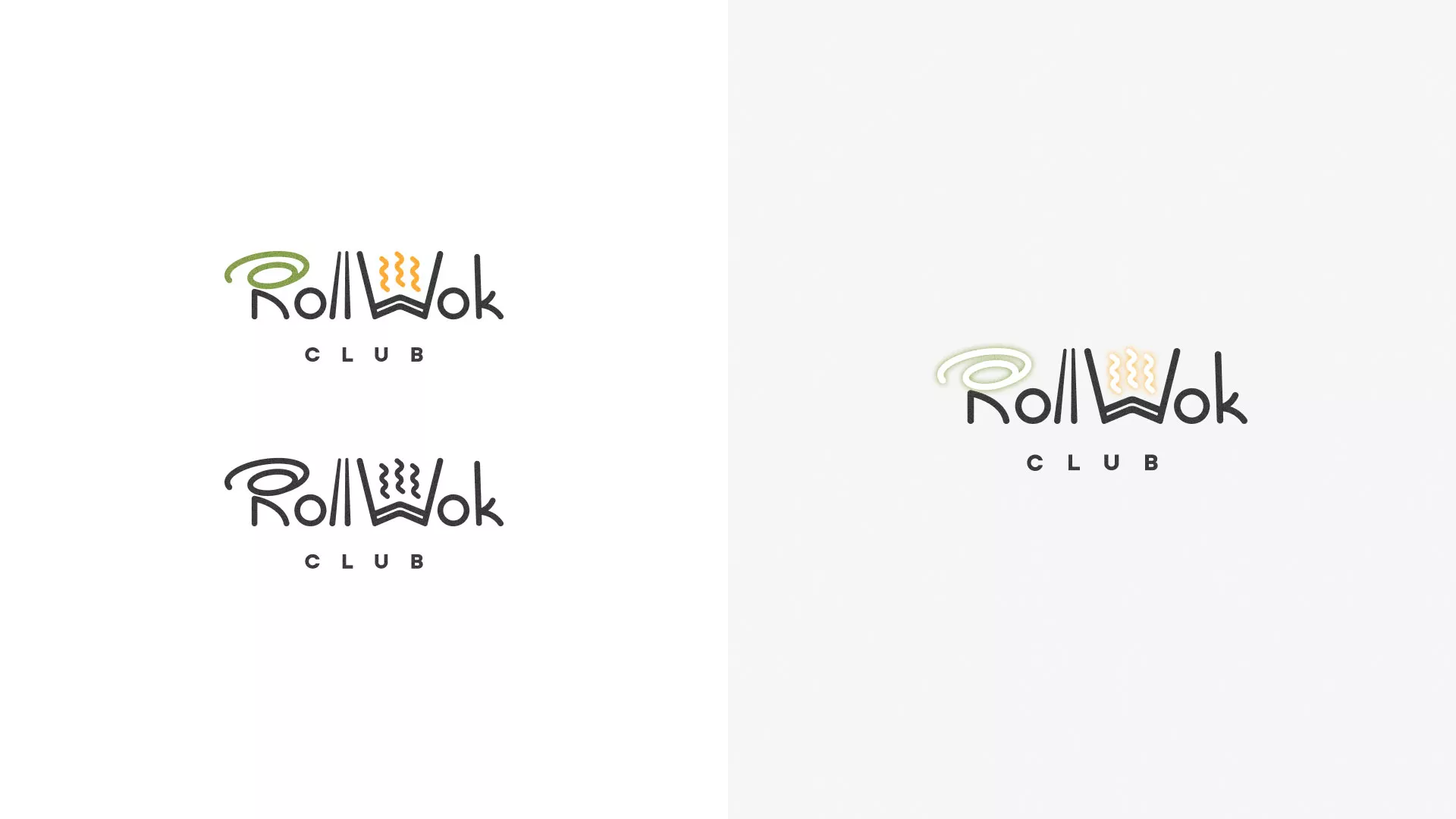 Разработка логотипа и фирменного стиля суши-бара «Roll Wok Club» в Аркадаке